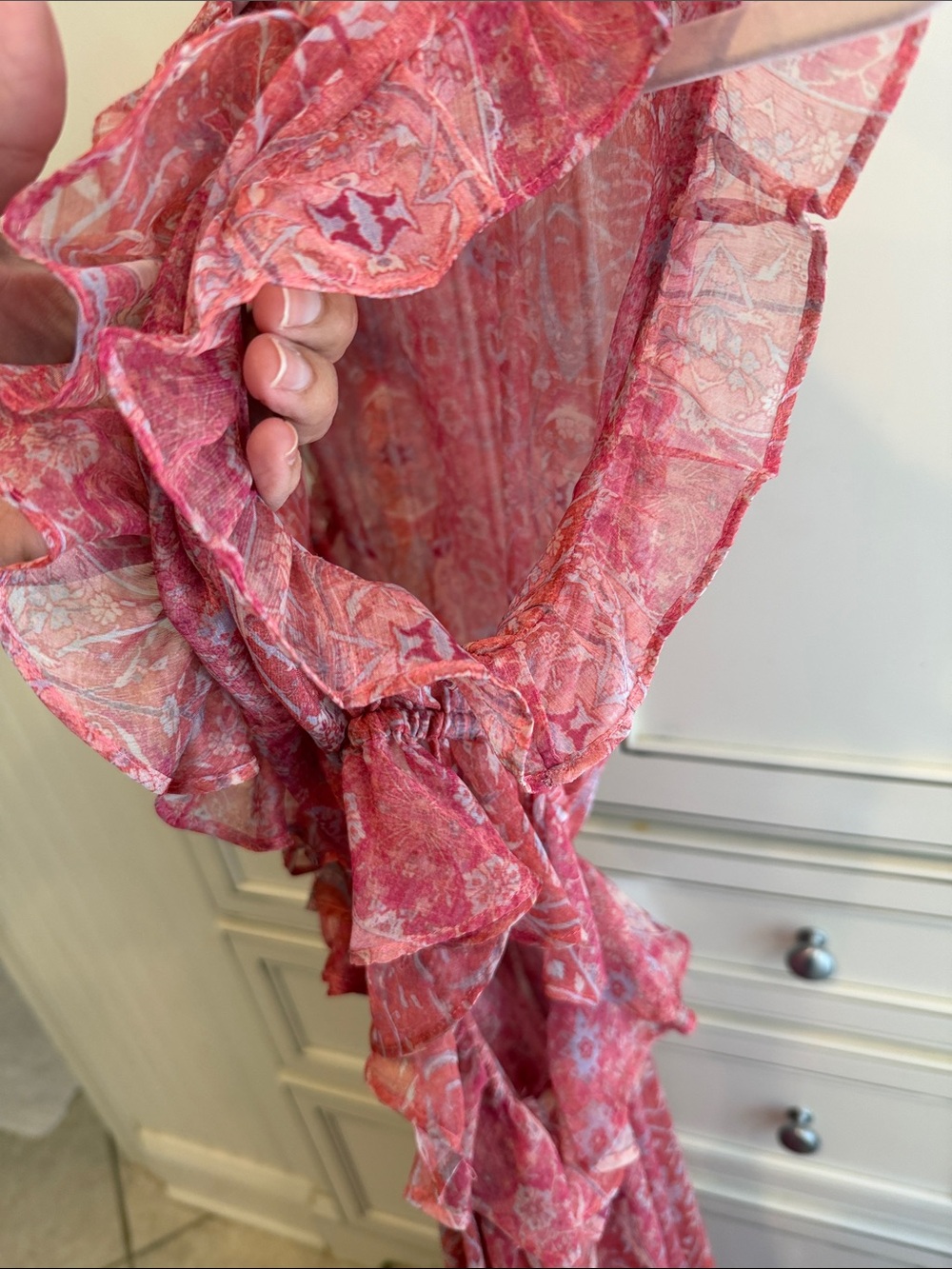 Misa Los Angeles Pink Floral Ruffled Maxi Dress - Picture 6 of 14